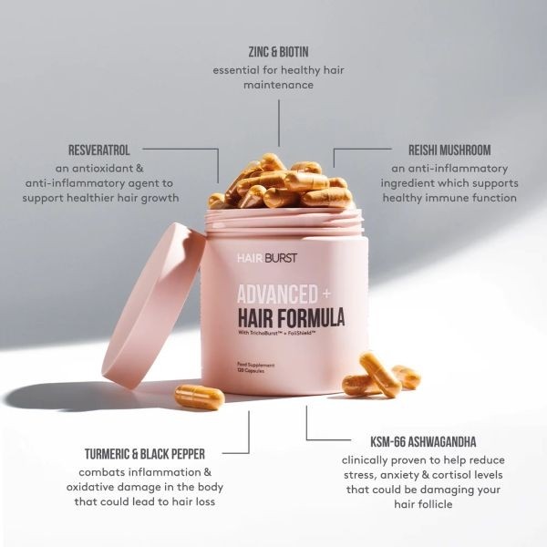 Hairburst juuksekasvu vitamiinid Advanced+ Hair Formula
